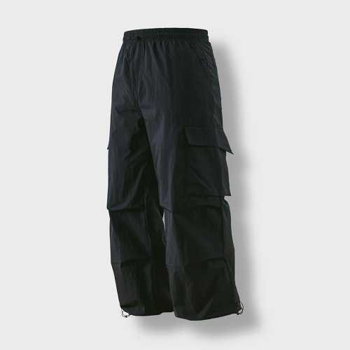 MUSINSA | ANGLAN Rib Nylon Mountain Cargo Pants - Black