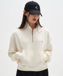 [23FW clove] Comfy Half-zip Sweatshirt (Cream)