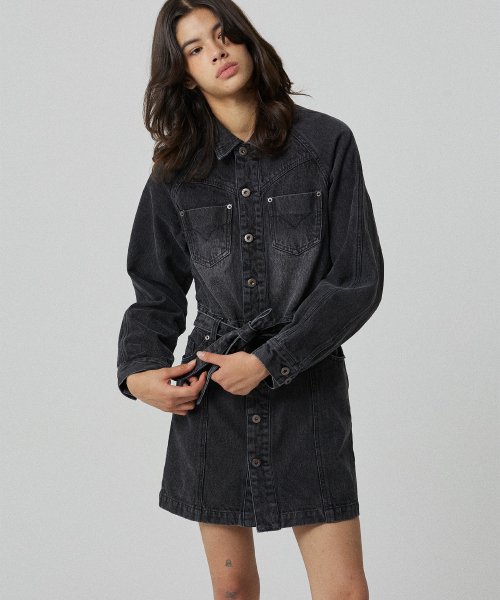 Black denim 2025 shirt dress