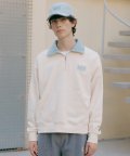 MOUVEMENT CLASSIC LOGO HALF ZIPUP SWEATSHIRT ivory