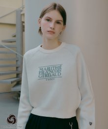 MOUVEMENT W CLASSIC LOGO CROP KNIT PULLOVER white