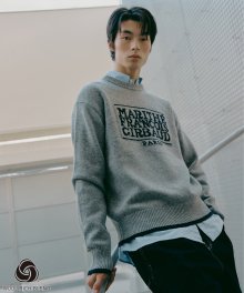 MOUVEMENT CLASSIC LOGO KNIT PULLOVER light heather gray