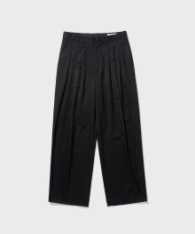 HENRY 3TUCK WOOL PANTS (BLACK)