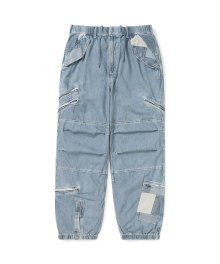 (FW23) Crazy Multi Zip Pant Washed Blue
