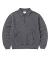 Half Zip Polo Sweatshirt Dark Grey