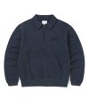 Half Zip Polo Sweatshirt Navy