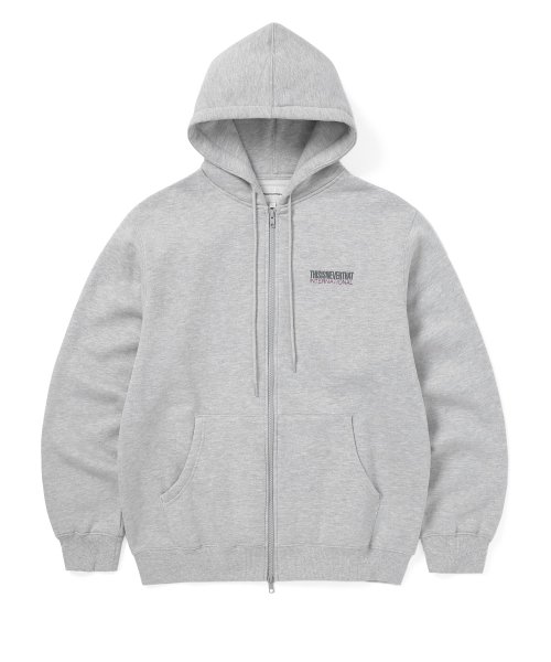 MUSINSA  thisisneverthat® CP INTL. Logo Zip Hoodie Heather Gray