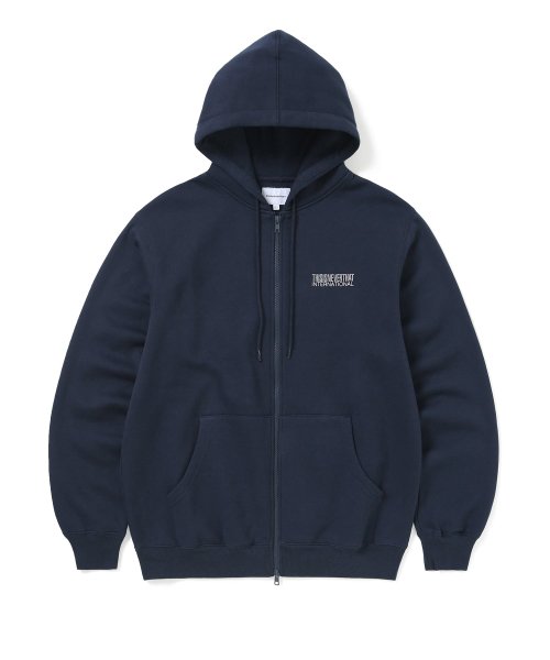 MUSINSA | thisisneverthat® CP INTL. Logo Zip Hoodie Navy