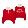 여성 바시티 크롭 반집업 스웨터 BOS (L.Red)