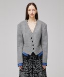 므아므(MMAM) Signature collarless wool button jacket