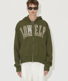 LONELY/LOVELY TWO-WAY HOODIE ZIP-UP AURORA KHAKI