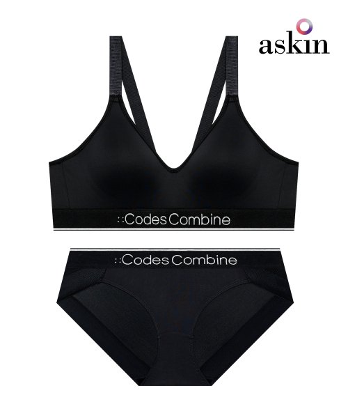 MUSINSA  CODESCOMBINE INNERWEAR Functional Sports Bra Panty Set - Black