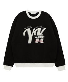 YK 부클 아트웍 맨투맨 블랙