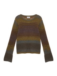 GRADATION SNUG KNIT PULLOVER IN BROWN