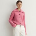 르(LE) cable collar neck cardigan (pink)