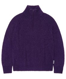 BOOKLE HALF KNIT ZIP UP [PURPLE]