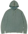 WASHED HOODED KNIT [BLUE GREEN]