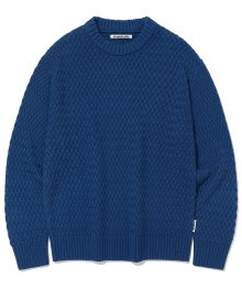 BASKET CABLE ROUND KNIT [BLUE]