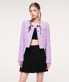 Lip Pocket Tweed Jacket, Lavender
