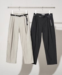 Two Tuck Nylon Belted Pants [2 Colors]