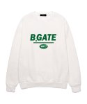 바리게이트(BARIGATE) B-GATE 로고 오버핏 맨투맨 (BRLTS001) 화이트/그린