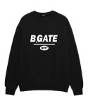 바리게이트(BARIGATE) B-GATE 로고 오버핏 맨투맨 (BRLTS001) 블랙/화이트