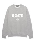 바리게이트(BARIGATE) B-GATE 로고 오버핏 맨투맨 (BRLTS001) 멜란지그레이/화이트