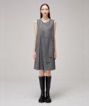므아므(MMAM) Pleated wool unbalance stitch sleeveless dress