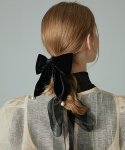 삭스어필(SOCKS APPEAL) velvet ribbon pearl hair scrunchie