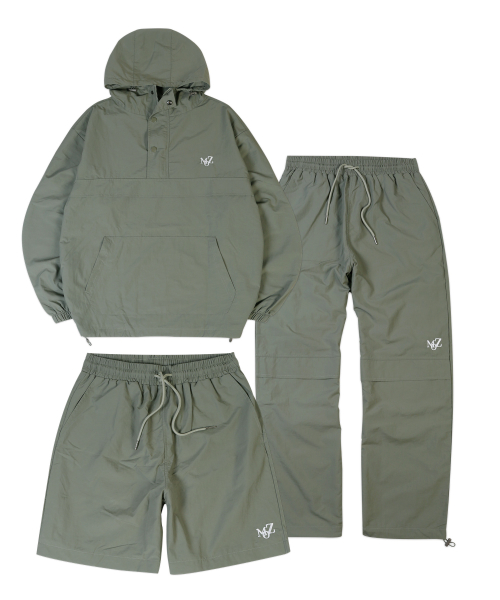 [SET] Комплект из 3 предметов: анорак из мягкой сетки, Khaki