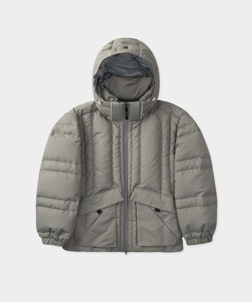 Пуховик с тиснением Grey