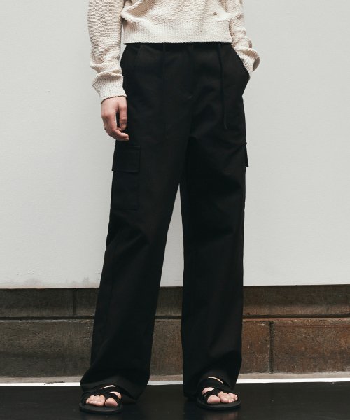 cotton wide cargo pants