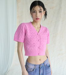 Titi Cable Knit Cardigan PINK