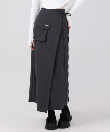 Greta Pocket Wrap Skirt CHARCOAL