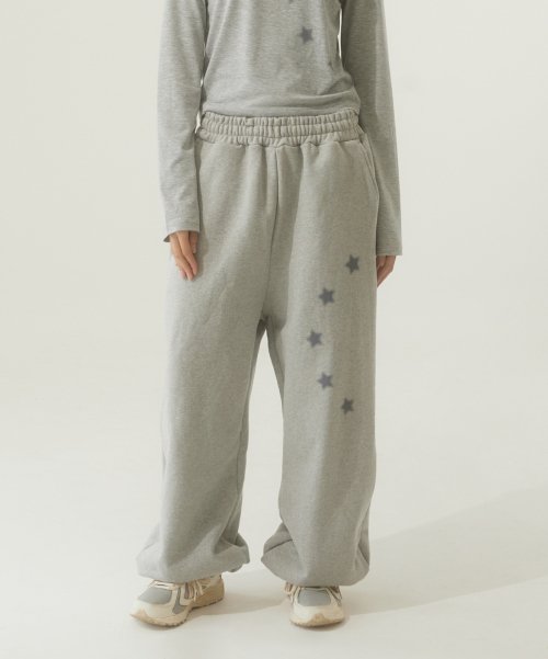 MUSINSA RYUYOUNG Half Circle Star Jogger Sweatpants Gray