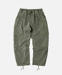 PIGMENT DYEING CARGO SWEAT PANTS _ OLIVE