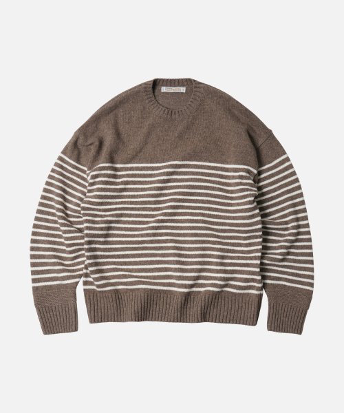 WOOL STRIPE RELAX трикотаж _ BEIGE