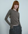 Buttoned Mixed Top [Brown]