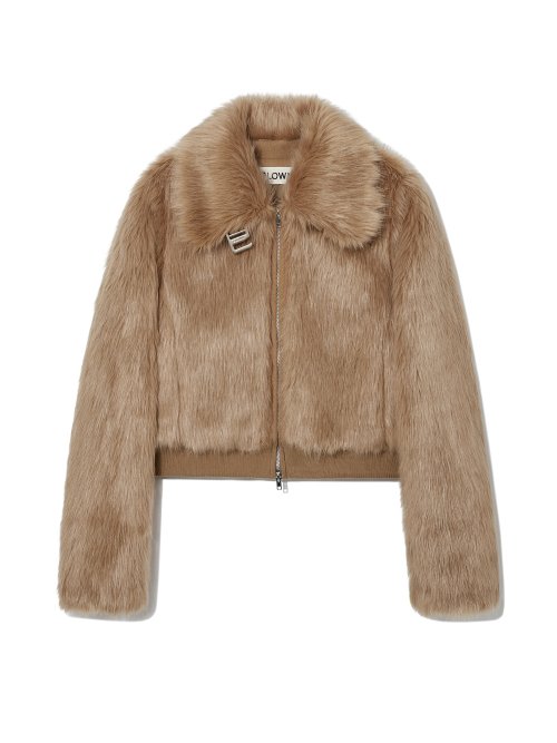 MUSINSA公式 | GLOWNY LIVAN FUR JACKET (CAMEL)