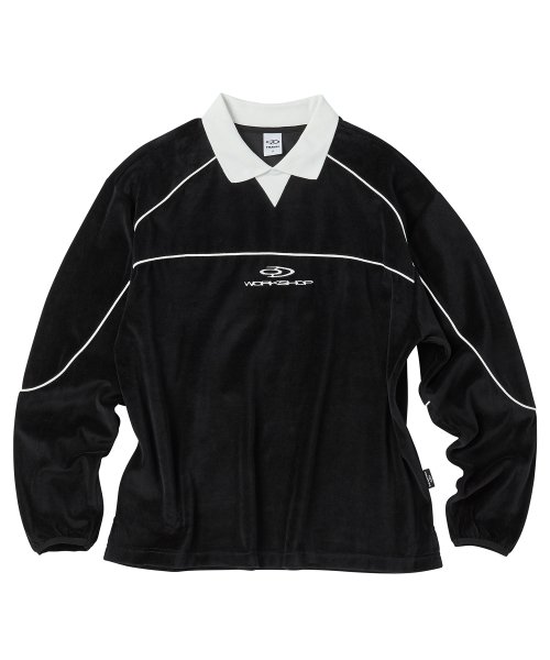 Black and white long sleeve sales polo