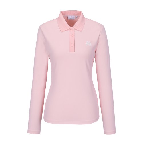 воротник острый Basic поло Shirts_L/Pink