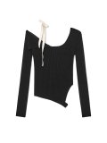 ISA ASYMMETRICAL KNIT TOP (BLACK)