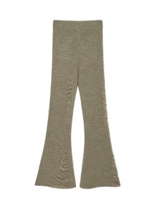 SAHARA DAMAGED WOOL KNIT PANTS (KHAKI)