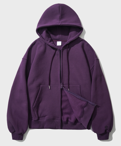 Оверсайз худи на двухсторонней молнии с начесом 6 цветов Dahlia Purple YHHD2462