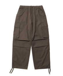 PLEATED CARGO PANTS (CT) / BROWN