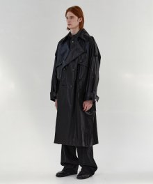 METALLIC GRANDIS TRENCH COAT (BLACK)