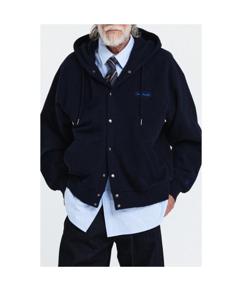 커스텀멜로우(CUSTOMELLOW) sadsmile fluff button hoodie CQTAW23521NYX - 사이즈 ...