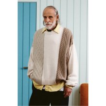 sadsmile combination knit sweater CQWAW23511BEX