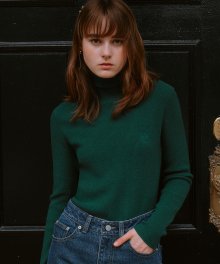 TURTLE NECK PULLOVER GREEN