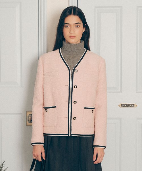 ★送料・関税込★ROLAROLA★V NECK GOLD BUTTON JACKET★ 로라로라(ROLAROLA) V NECK GOLD BUTTON JACKET PINK - 사이즈